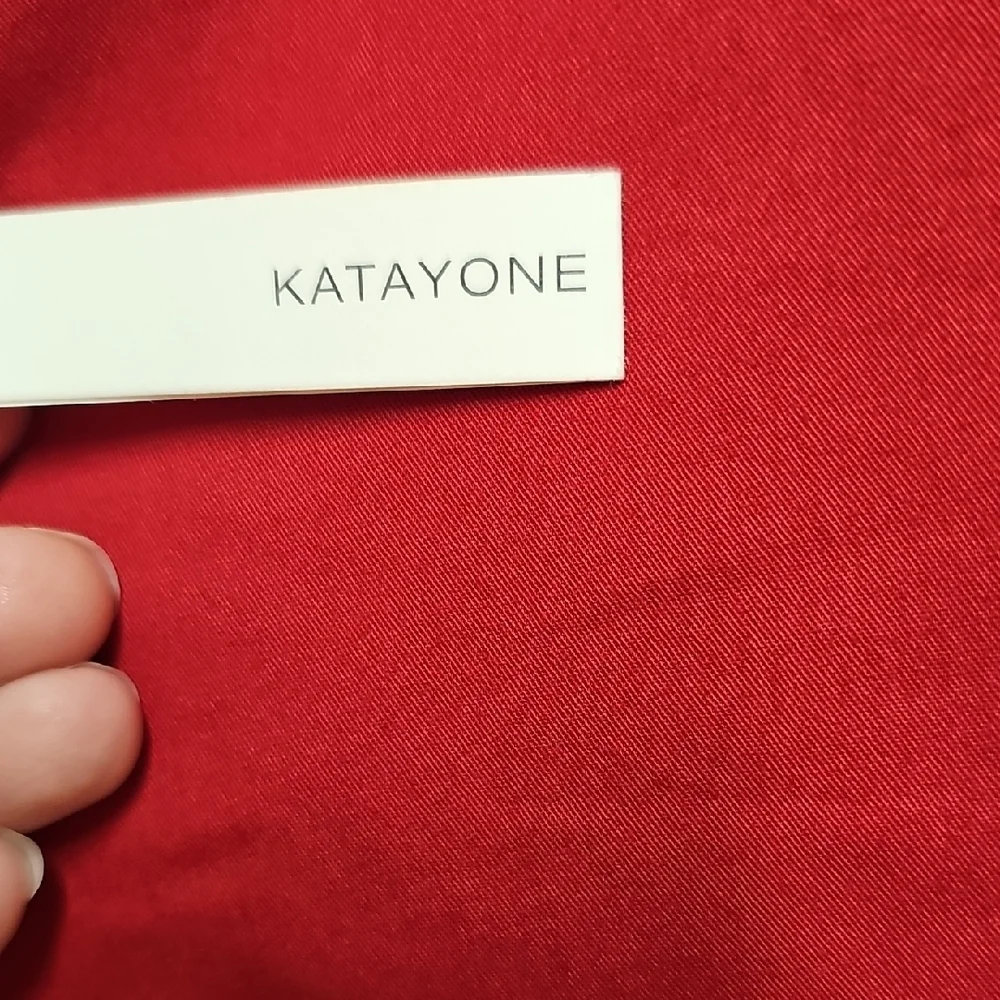 NWT Katayone Adeli Women's Red Straight-Leg Trousers 100% Cotton Sz 10 High End - Picture 2 of 12